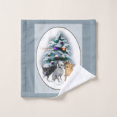 Chihuahua Trio Kerstmis Bad Handdoek (Wasdoekje)