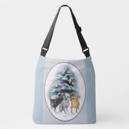 Chihuahua Trio Kerstmis Crossbody Tas