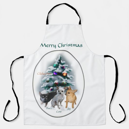 Chihuahua Trio Kerstmis Schort (Voorkant)