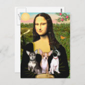 Chihuahua Trio - Mona Lisa Briefkaart (Voorkant / Achterkant)