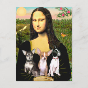Chihuahua Trio - Mona Lisa Briefkaart