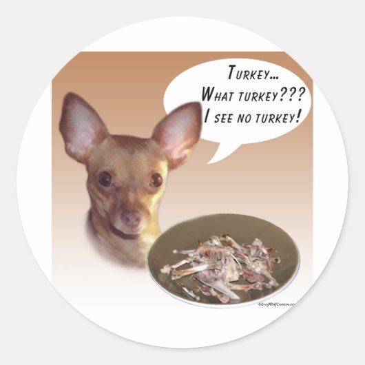 Chihuahua Turkije Ronde Sticker (Voorkant)