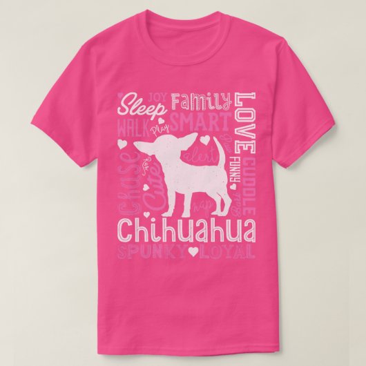 Chihuahua Typografie voor Mannen Vrouwelijk Kind T-shirt (Design voorkant)