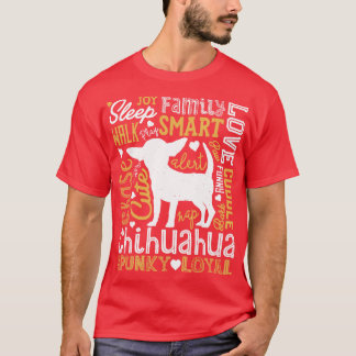 Chihuahua Typografie voor mannen Vrouwen Jongens K T-shirt