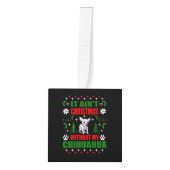 Chihuahua Ugly KerstSweater Decoratie (Voorkant)