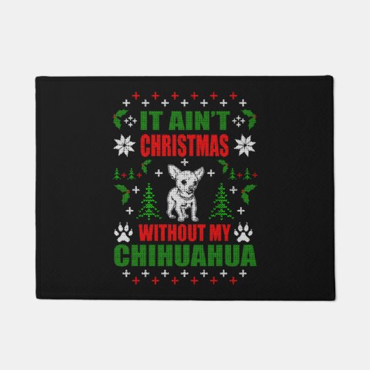 Chihuahua Ugly KerstSweater Deurmat (Voorkant)
