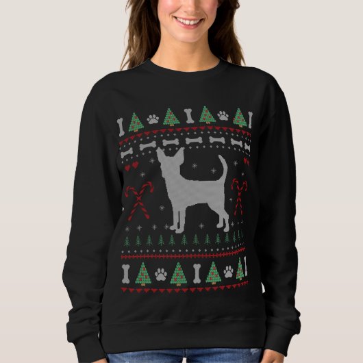 Chihuahua Ugly Sweater Kerstmis Funny Dog Lover (Voorkant)