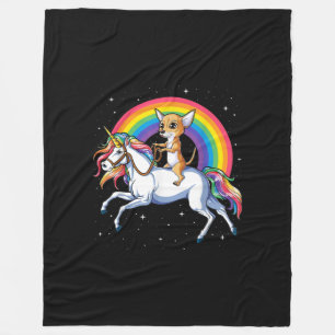 chihuahua unicorn meisjes ruimte galaxy rainbow do fleece deken