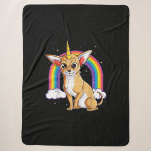 chihuahua unicorn meisjes ruimte sterrenregenboog sherpa deken