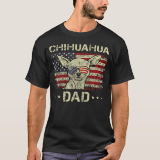 Chihuahua Vader Hondenliefhebbers Amerikaanse Vlag T-shirt