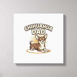 Chihuahua Vader Vintage Gravure Hond Liefhebber De Canvas Afdruk