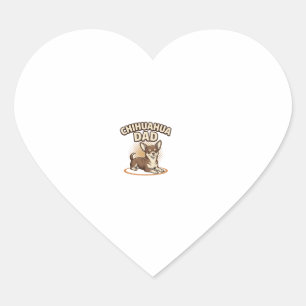 Chihuahua Vader Vintage Gravure Hond Liefhebber On Hart Sticker