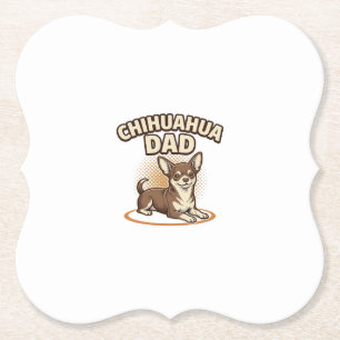 Chihuahua Vader Vintage Gravure Hond Liefhebber On Kartonnen Onderzetters