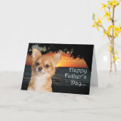 Chihuahua Vaderdag Kaart (Gele Bloem)