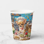 Chihuahua Vakantie Bakken: Feestelijke Kerstmis Papieren Bekers (Voorkant)