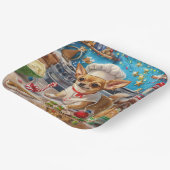 Chihuahua Vakantie Bakken: Feestelijke Kerstmis Papieren Bordje (Gebogen)