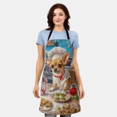 Chihuahua Vakantie Bakken: Feestelijke Kerstmis Schort (Gedragen)