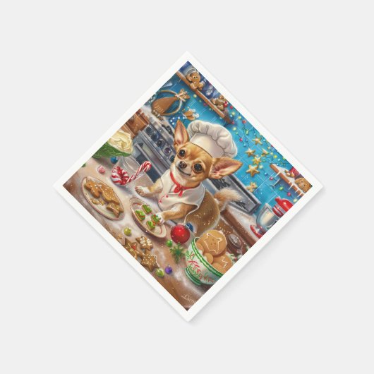 Chihuahua Vakantie Bakken: Feestelijke Kerstmis Servet (Hoek)
