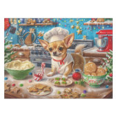 Chihuahua Vakantie Bakken: Feestelijke Kerstmis Tafelkleed (Voorkant (Horizontaal))