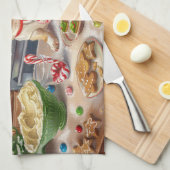 Chihuahua Vakantie Bakken: Feestelijke Kerstmis Theedoek (Quarter Fold)