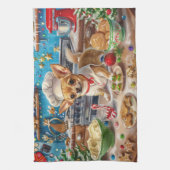 Chihuahua Vakantie Bakken: Feestelijke Kerstmis Theedoek (Verticaal)