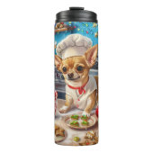 Chihuahua Vakantie Bakken: Feestelijke Kerstmis Thermosbeker (Voorkant)