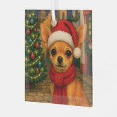 Chihuahua Vakantie  Glas Ornament (Voorkant links)
