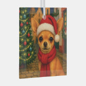 Chihuahua Vakantie  Glas Ornament (Voorkant Rechts)