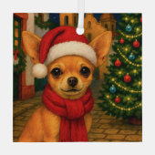 Chihuahua Vakantie  Glas Ornament (Achterkant)
