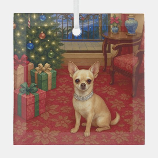 Chihuahua Vakantie  Glas Ornament (Voorkant)