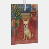 Chihuahua Vakantie  Glas Ornament (Voorkant Rechts)