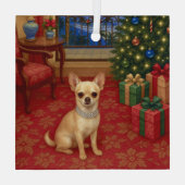 Chihuahua Vakantie  Glas Ornament (Achterkant)