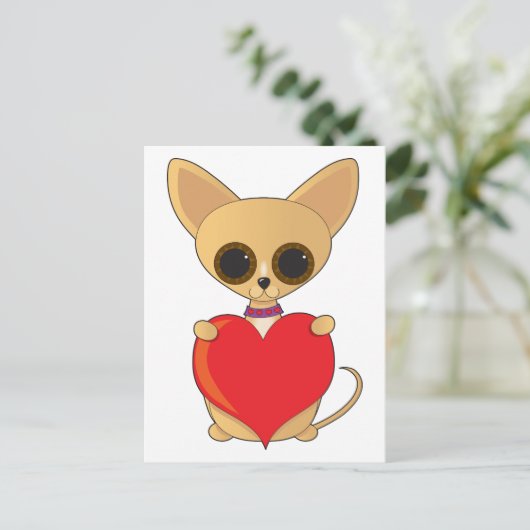 chihuahua valentijnChihuahua Valentijn Feestdagenkaart (Staand voorkant)