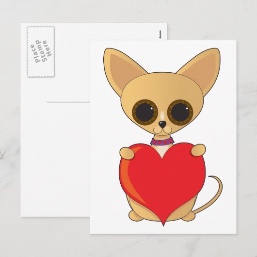 chihuahua valentijnChihuahua Valentijn Feestdagenkaart (Voorkant / Achterkant)