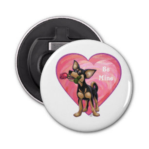 Chihuahua Valentijnsdag Button Flesopener