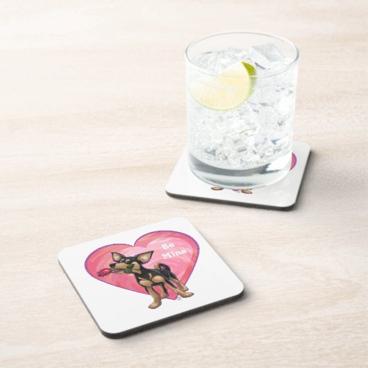 Chihuahua Valentijnsdag Drankjes Onderzetter (Rechterzijde)