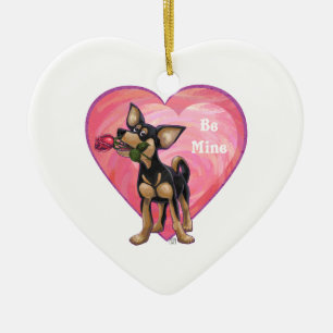 Chihuahua Valentijnsdag Keramisch Ornament