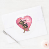 Chihuahua Valentijnsdag Ronde Sticker (Envelop)