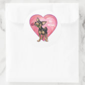 Chihuahua Valentijnsdag Ronde Sticker (Tas)