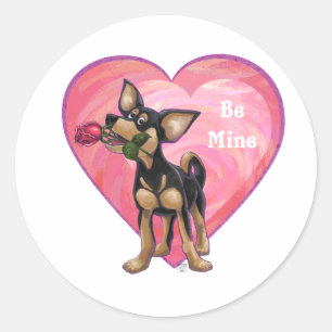 Chihuahua Valentijnsdag Ronde Sticker