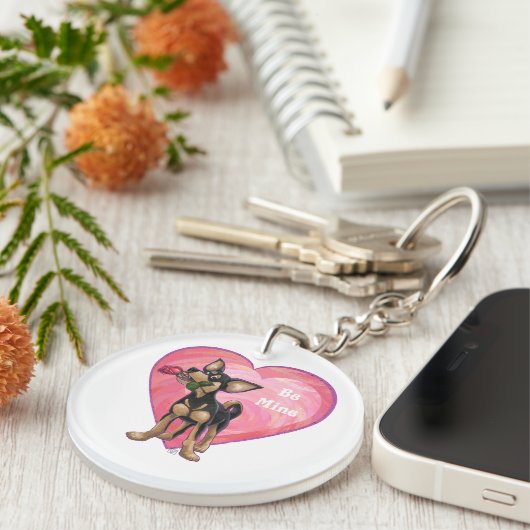 Chihuahua Valentijnsdag Sleutelhanger (Voorkant Rechts)