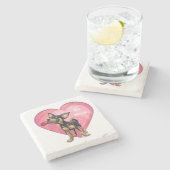 Chihuahua Valentijnsdag Stenen Onderzetter (Zijkant)