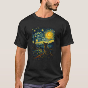 Chihuahua Van Gogh Sterrennacht voor Moeder Vader  T-shirt