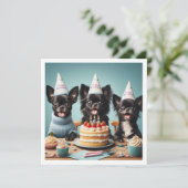 Chihuahua verjaardag viering, chihuahua kaart (Staand voorkant)