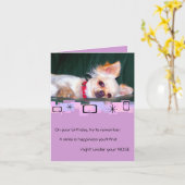 Chihuahua Verjaardag Wenskaart Kaart (Gele Bloem)