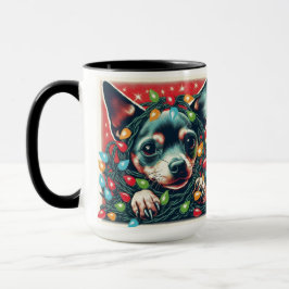 Chihuahua Verward In De Kerstverlichting Mok Cup