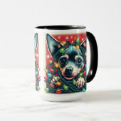 Chihuahua Verward In De Kerstverlichting Mok Cup (Voorkant rechts)