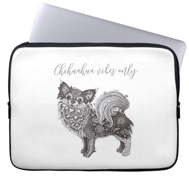 Chihuahua Vibes Neoprene Laptop Sleeve 13 inch (Voorkant)
