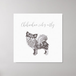Chihuahua Vibes Premium Canvas Kunst met lijst