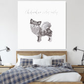 Chihuahua Vibes Premium Wrapped Canvas Art Afdruk (Insitu (Slaapkamer))